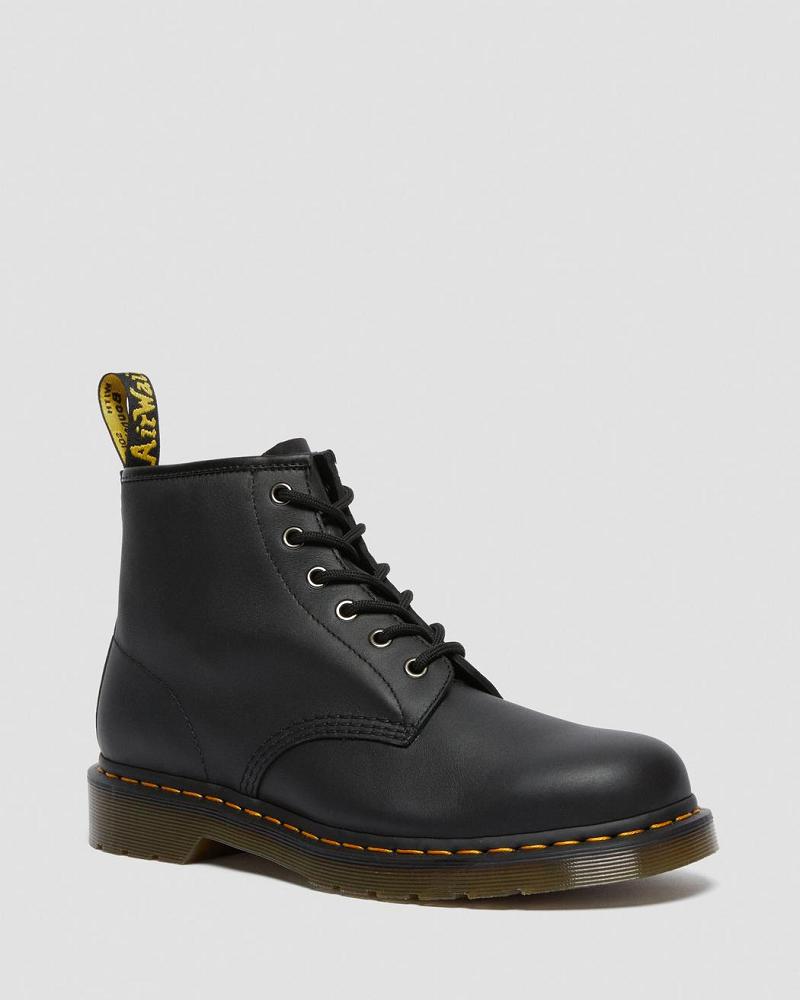 Black Men\'s Dr Martens 101 Leather Ankle Boots | CA 406VRW